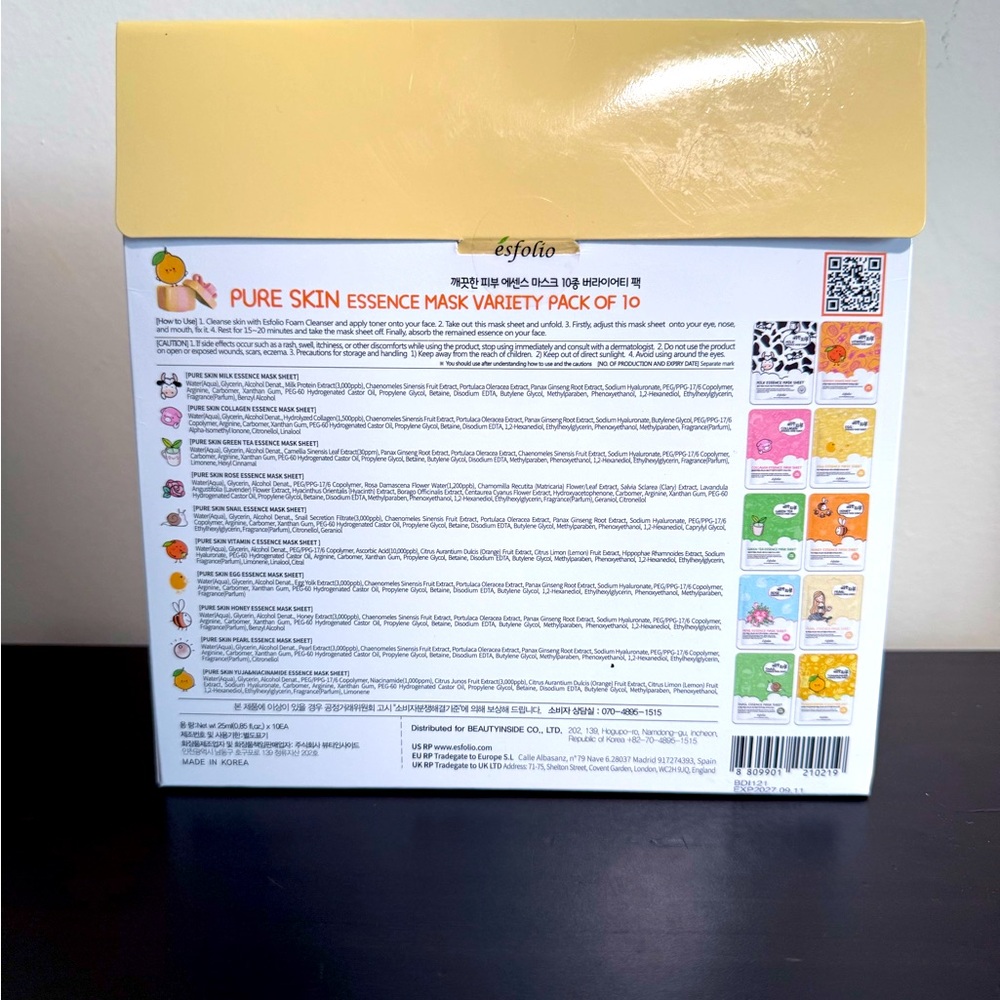 esfolio Pure Skin Essence Mask Variety Pack |10 Masks | NWT - Picture 2 of 2
